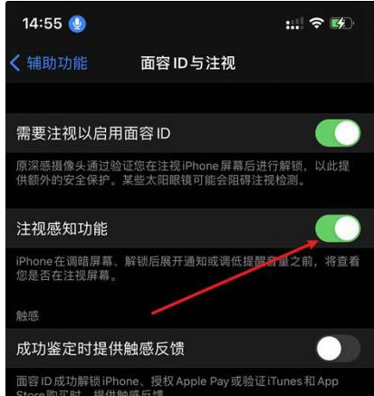 宁波苹果14维修网点分享iPhone14注视感知功能有什么用 