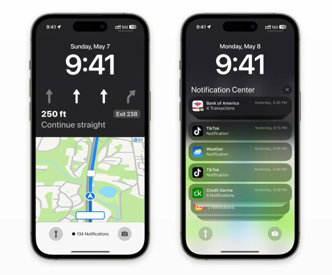 宁波苹果维修服务分享iOS17锁屏地图导航半屏显示长什么样 
